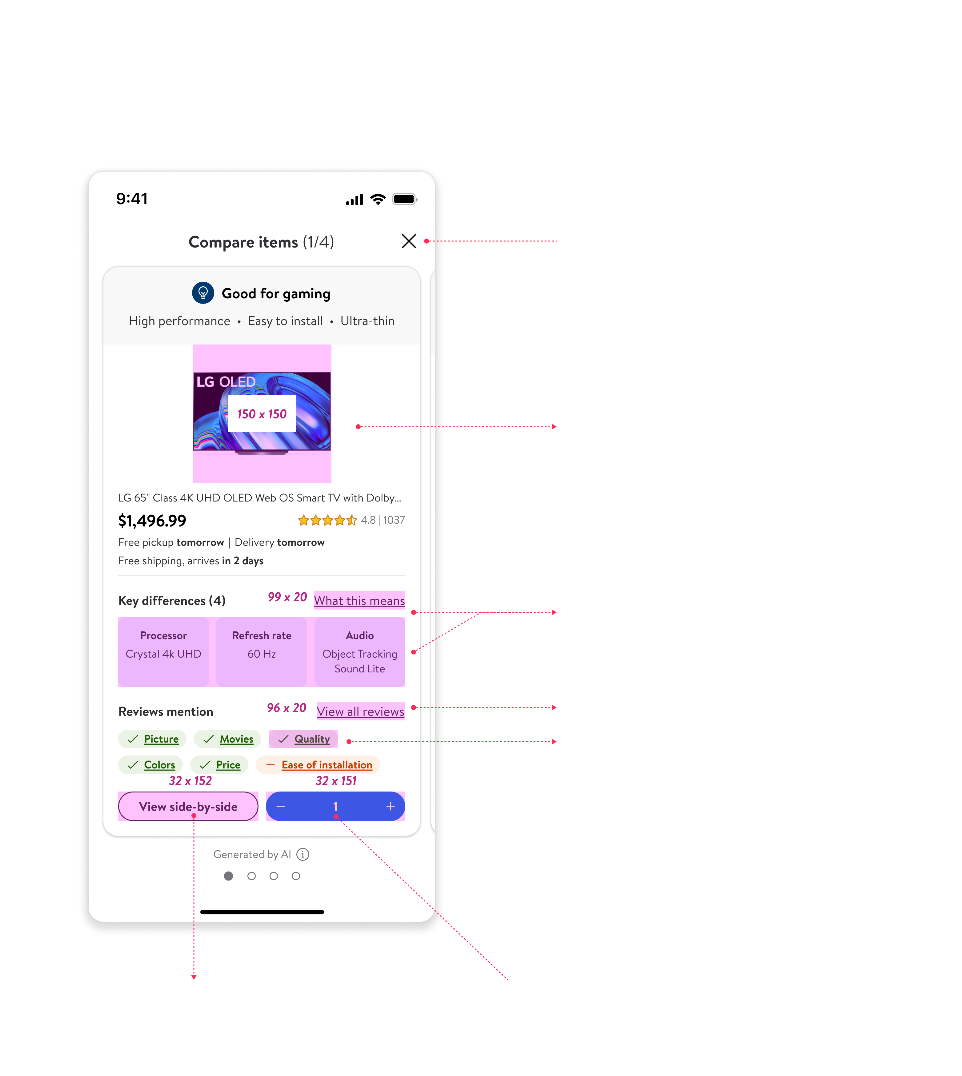 Dev handoff card navigation